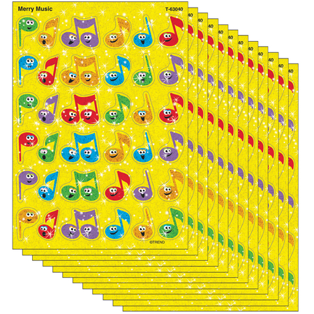 TREND ENTERPRISES Merry Music Sparkle Stickers®, PK864 T63040
